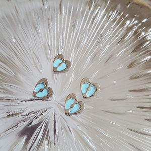 Baby Boy Blue Feet Floating Charm